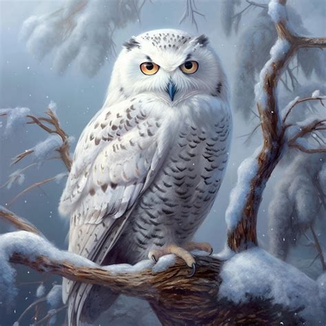 Snowy Owl With Blue Eyes