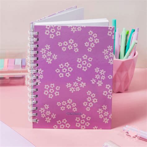 Cuaderno A5 T D Rayado BP Punto Cero Margaritas Lilas MUMI