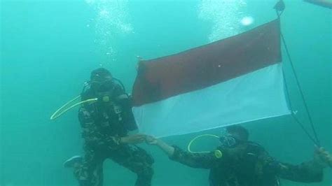 TNI AL Akan Kibarkan Bendera Merah Putih Di Bawah Laut Pada 77 Titik