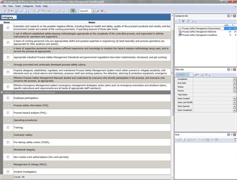 Process Safety Management checklist - To Do List, Organizer, Checklist, PIM, Time and Task ...