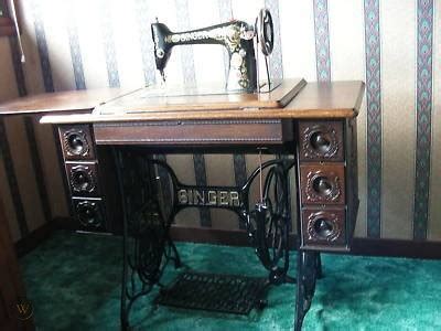 Singer Model 66 Treadle Sewing Machine - Red Eye | #119418863