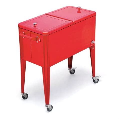 Carrinho Cooler Glacial Red Retro Aço Inox 72 L C/ Rodas - R$ 1.299,99 ...