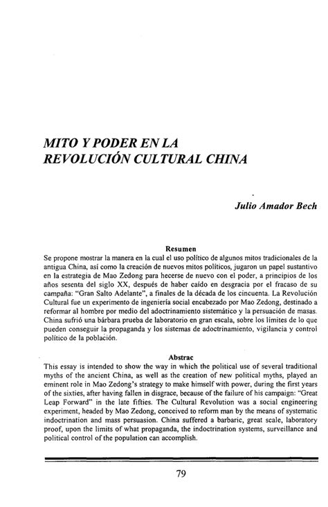 Pdf Mito Y Poder En La Revolución Cultural China