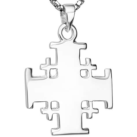 Sterling Silver Jerusalem Cross Necklace From Israel