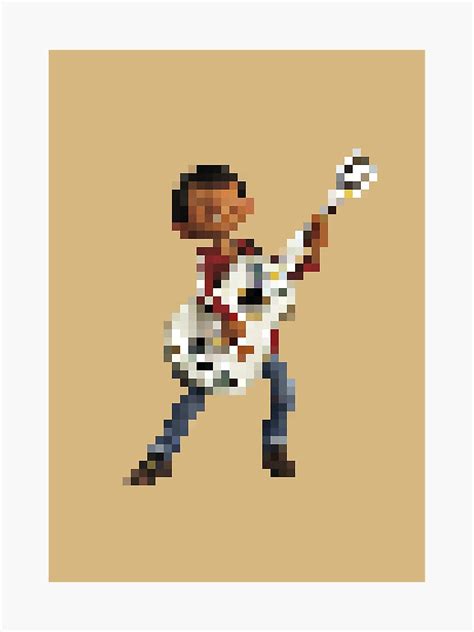 "Miguel and his guitar, Coco, Pixel Art" Sticker for Sale by Idethbcn ...