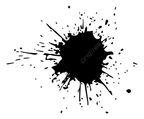 Grunge Black Stain Ink Splash Stain Blob Liquid Png And Vector With