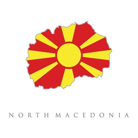 vector de bandera de mapa de macedonia del norte icono de ilustración