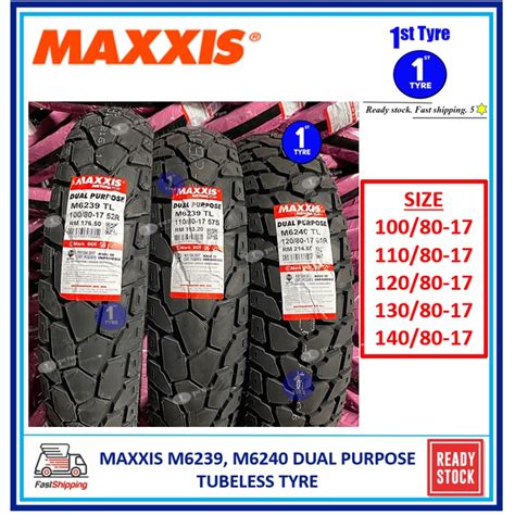 DUAL PURPOSE TAYAR MAXXIS M6239 M6240 100 110 120 130 140 80 17