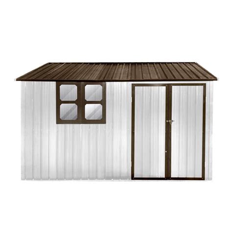 10 ft. W x 8 ft. D Outdoor Storage Metal Shed with Vents, Windows ...