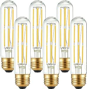 LiteHistory Tubular Light Bulb 6W Equal E26 LED Bulb 60 Watt Dimmable