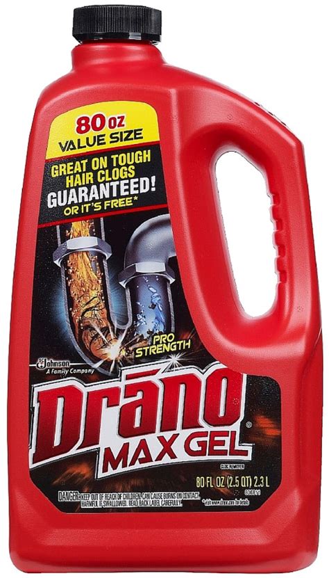 Drano Max Gel Liquid Clog Remover 80 Oz Thick Formula For Better Clog Removal Safe For All