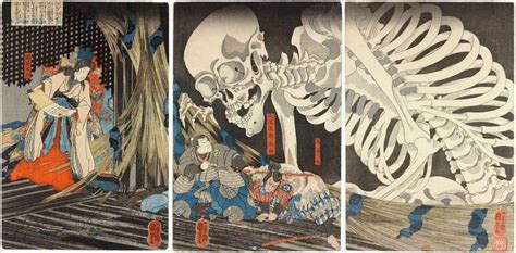 Utagawa Kuniyoshi La sorcière Takiyasha et le squelette vers 1844