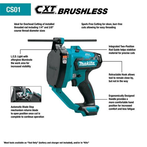 Makita 12v Max Cxt Lithium Ion Brushless Cordless Threaded Rod Cutter Bare Tool Cs01z Acme Tools