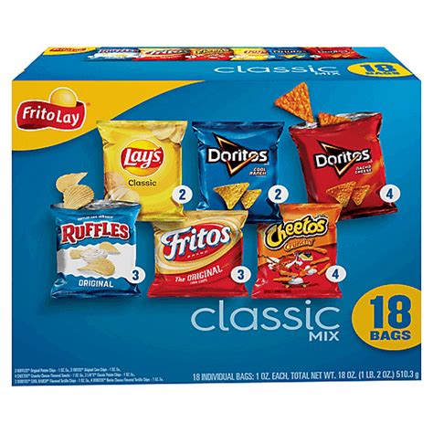 Frito Lay 18ct Classic Mix Snacks Chips And Dips Foodtown