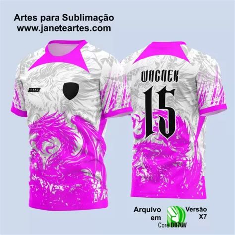 Arte Vetor Camisa Preta E Rosa Interclasse Jogos Internos