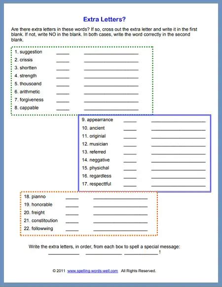 Free Printable Spelling Worksheets Add Pizzazz to Your Instruction!