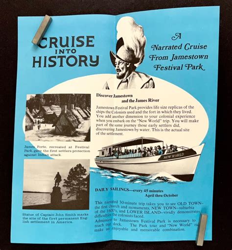 1960s Jamestown Festival Park Cruise Boat Tour Vintage Travel Brochure