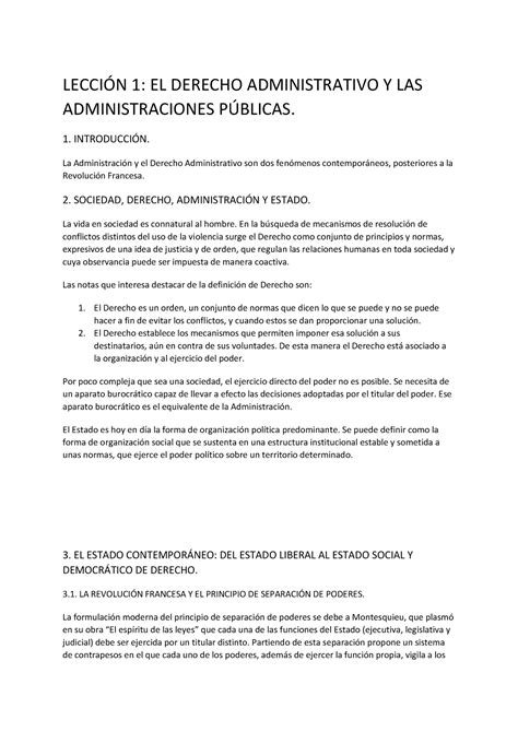 Tema 1 D Resumen Derecho Administrativo LecciÓn 1 El Derecho