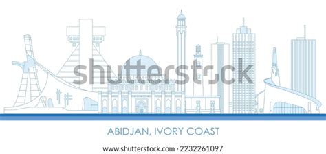 Outline Skyline Panorama City Abidjan Ivory Stock Vector Royalty Free