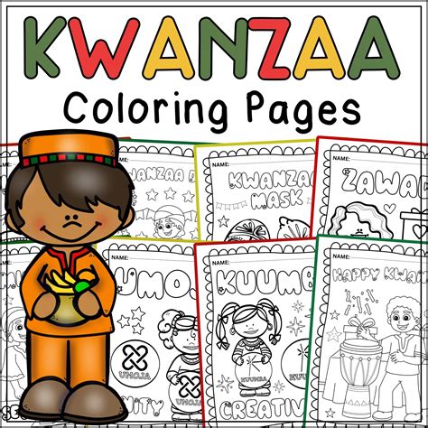 Kwanzaa Coloring Pages - Kwanzaa Principles Coloring Sheets - African