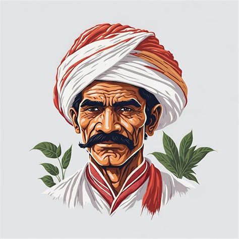 Premium Vector Illustration Of Indian Farmer Face Vector