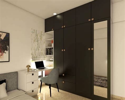 Contemporary 4-Door Swing Wardrobe in Gothic Grey with Laminate Suede ...