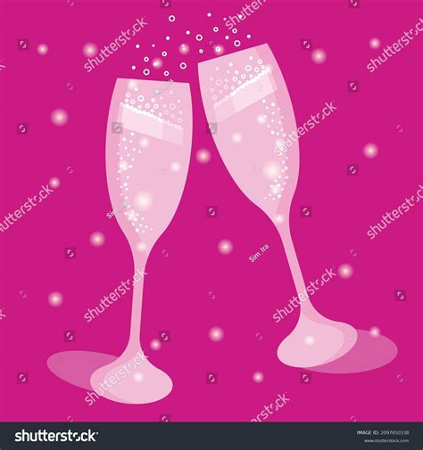 Two Glasses Champagne Vector Illustration Two Stock Vector Royalty Free 2097650338 Shutterstock