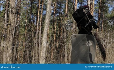 Baba Yaga Flying in Forest Show in Kostuum Van Baba Yaga Stock Footage ...