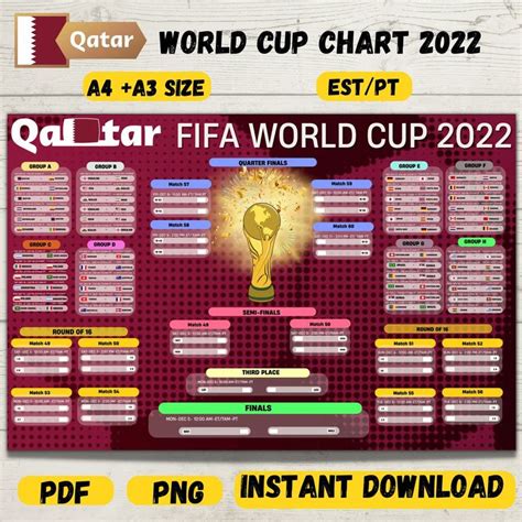 Printable Fifa Qatar World Cup Wall Chart Instant Etsy Canada