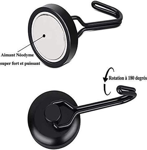 Strong Magnetic Hook 14 Kg 20d Magnetic Fridge Hook Black Neodymium