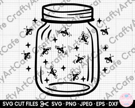 Fireflies Svg Firefly Svg Png Fireflies In A Jar Canning Svg Etsy