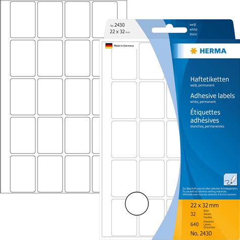 HERMA 10610 Vielzweck Etiketten ablösbar 32 Blatt 20 x 50 mm 15