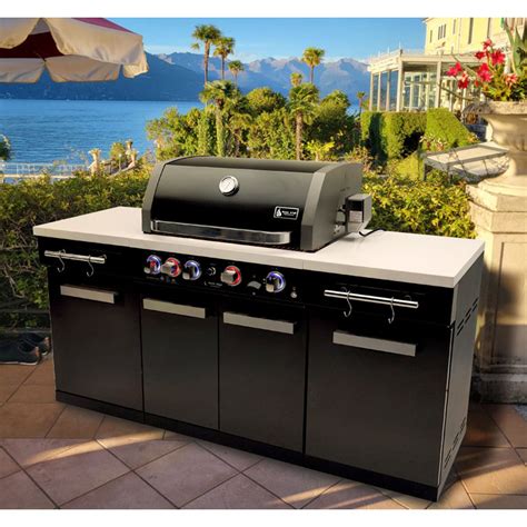 Mont Alpi Burner Btu Black Stainless Steel Outdoor Kitchen