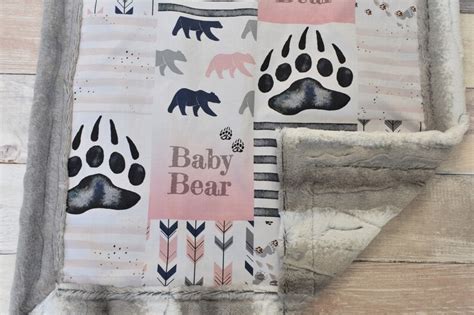 Baby Bear Blanket Pink Bear Blanket Bear Baby Blanket Etsy