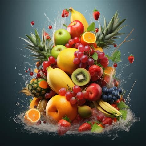 Concepto De Mezcla De Frutas Surtido De Frutas Frescas Foto Premium