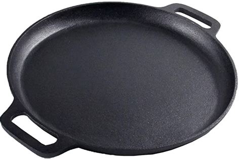 Cast Iron Skillet Pan Pre Seasoned Round Griddle Pan For Pancakes Bbq Pizza Pan With Handles 35