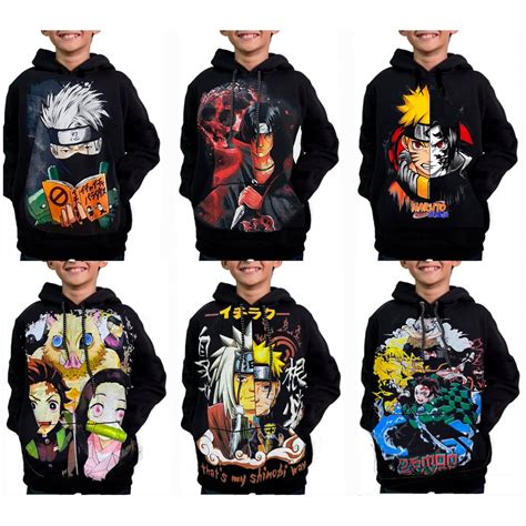 Blusa De Frio Moletom Infantil Anime Naruto Sasuke Akatsuki Itachi