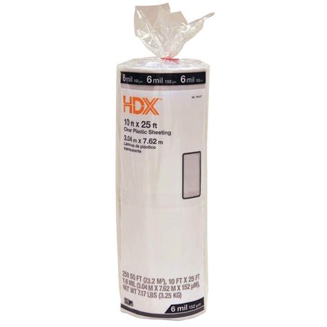 HDX 10 ft. x 25 ft. Clear 6 mil Plastic Sheeting-RSHD610-25C - The Home Depot