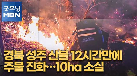 경북 성주 산불 12시간만에 주불 진화10ha 소실 굿모닝 Mbn Youtube