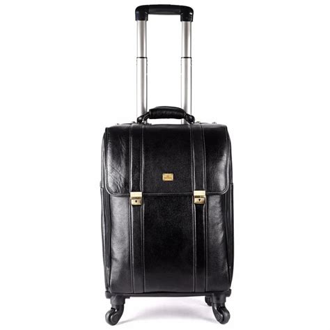 Black Ergo Royal Leather Laggage Trolley Bag Unisex At Rs Piece