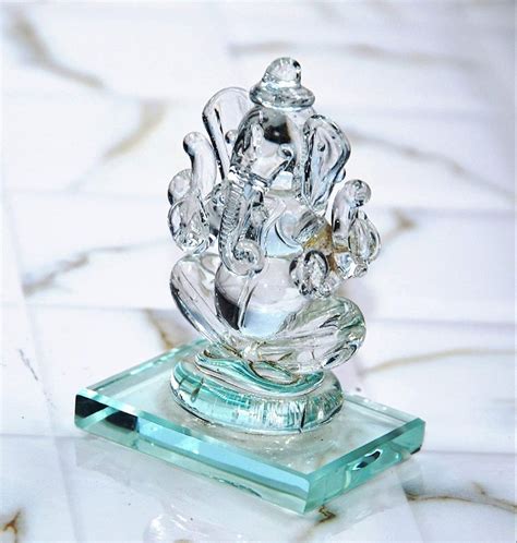 Craftfry Ganesha Idol For Gift Double Face Ganesha In Clear Color In