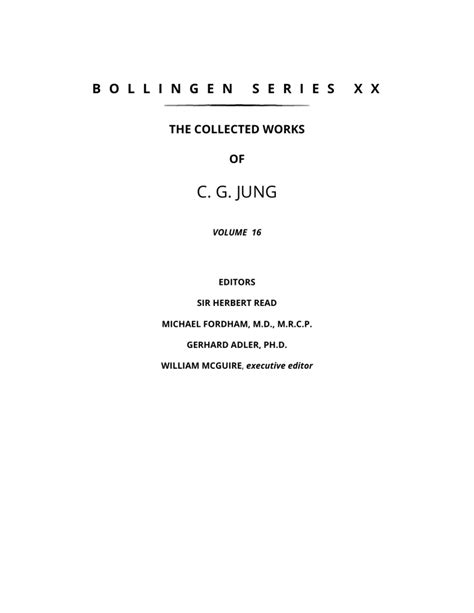 Collected Works 16 Practice Of Psychotherapy By C G Jung