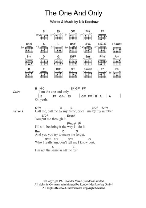 The One And Only by Chesney Hawkes - Guitar Chords/Lyrics - Guitar Instructor