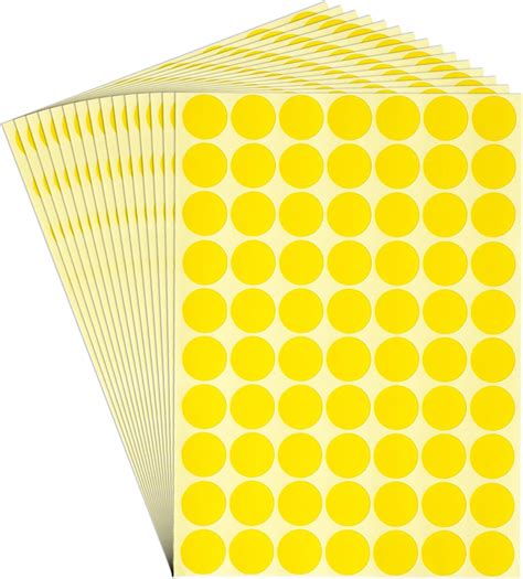 Amazon DealzEpic Round Yellow Color Dot Stickers Self