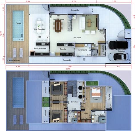 Planta De Sobrado De Esquina Projetos De Casas Modelos De Casas E