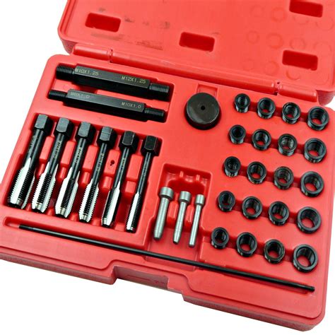 Glow Plug Thread Repair Tool Kit 33pc Cylinder Heads M8 M10 M12 M14 Helicoil Ebay