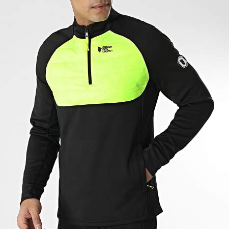 Comme Des Loups Ensemble De Survetement Football Noir Jaune Fluo