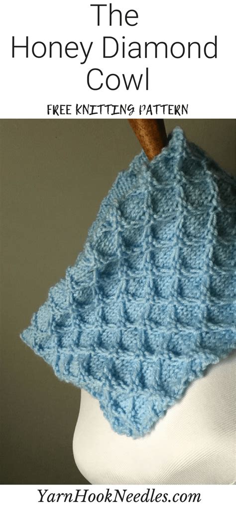 The Honey Diamond Cowl With FREE Knitting Pattern Yarn Hook Needle