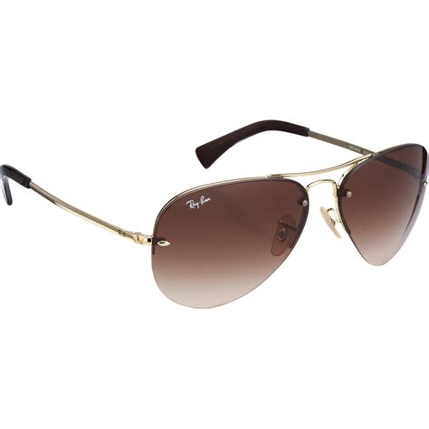 Ray Ban Rimless Aviator In Gold For Men Lyst