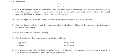 Solved Use The Equation Dy Dc Y A Create A Slope Chegg